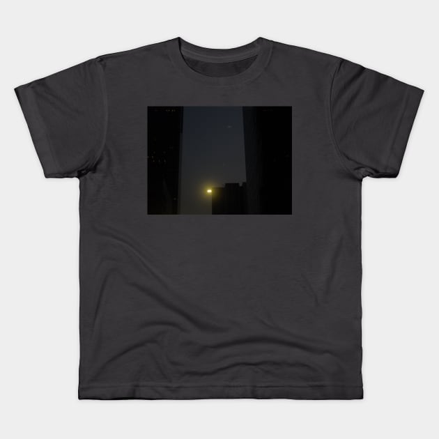 Evening Cityscape Los Angeles Kids T-Shirt by BenjiRetroWave